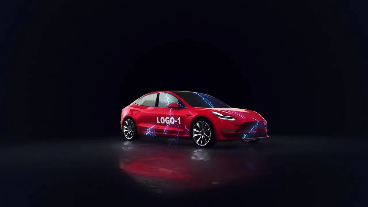 设计华丽的汽车动画时尚转换徽标展示像素设计精选AE模板