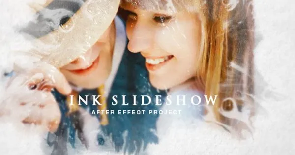 动态墨水动态电子相册像素设计精选AE模板 Ink Slideshow
