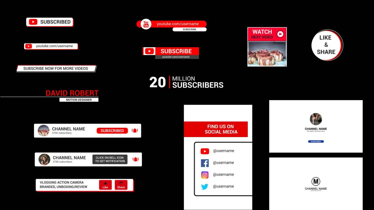 Youtube标题动画像素设计精选AE模板