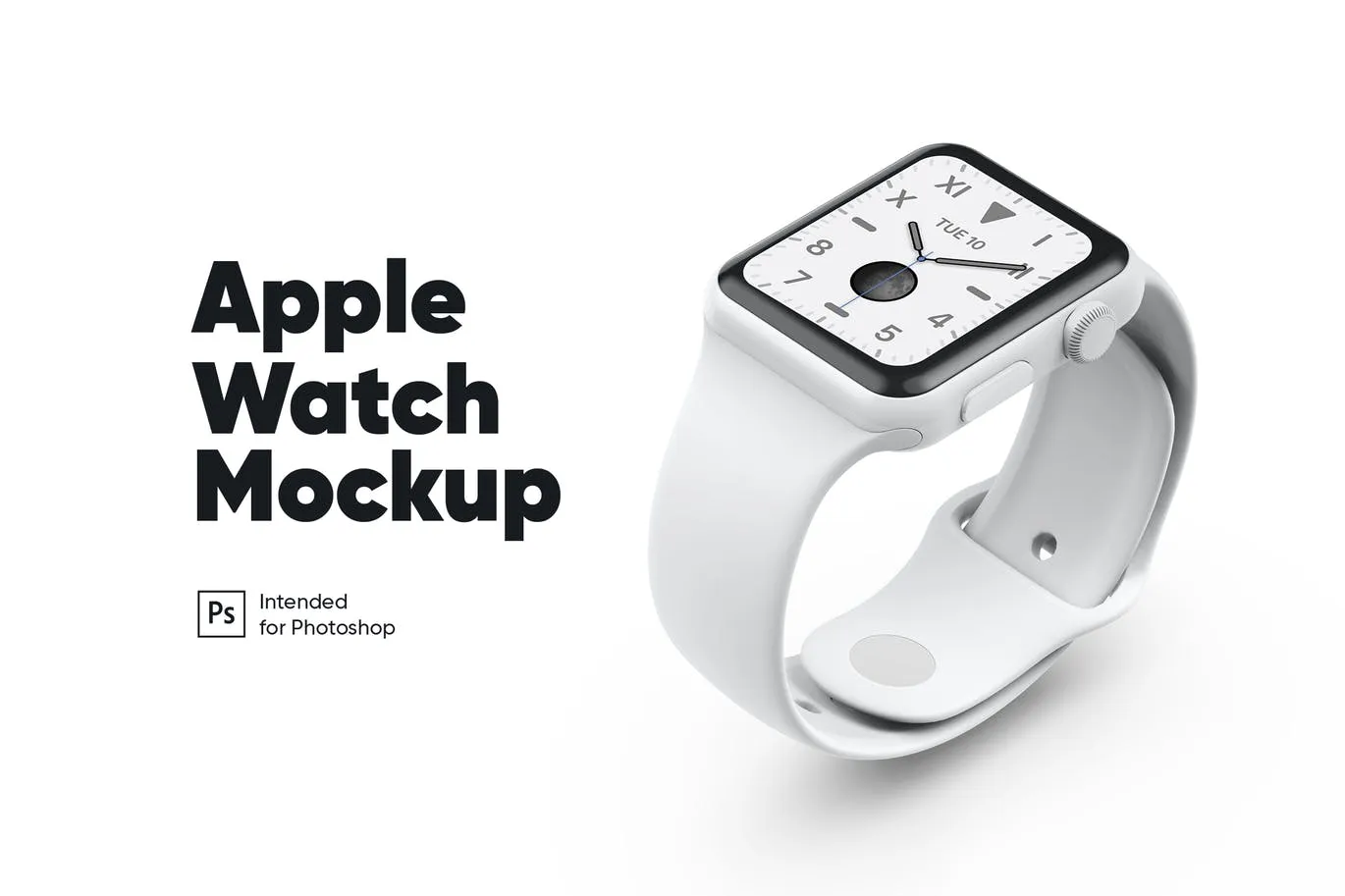 白色陶瓷材质Apple Watch智能手表像素设计精选样机模板 Apple Watch White Ceramic Mockup
