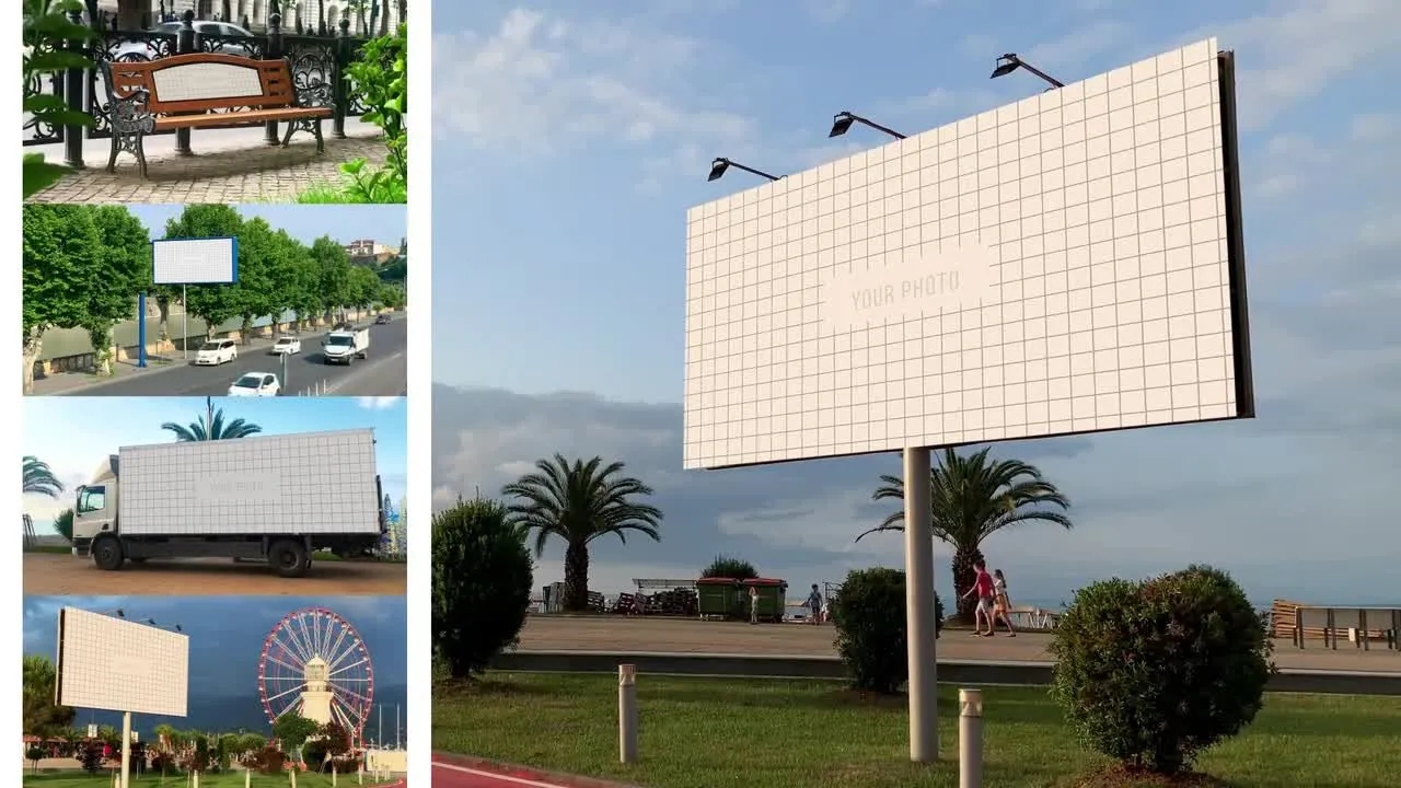 城市广告牌展示动画视频像素设计精选AE模板