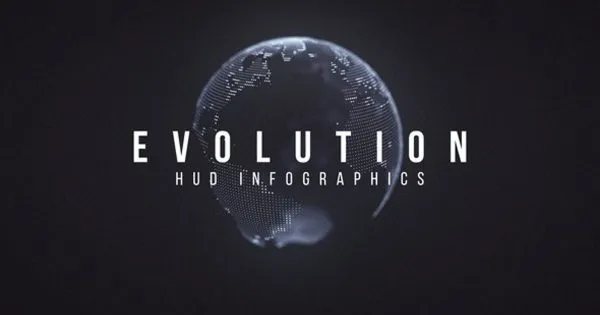 现代科技HUD信息图表动画像素设计精选AE模板 Evolution HUD Infographic