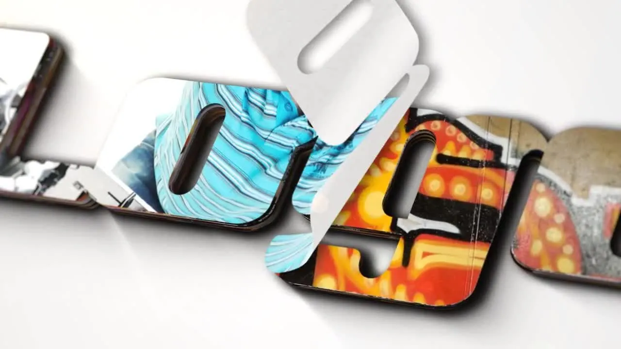 现代且专业的翻转徽标翻转徽标像素设计精选AE模板