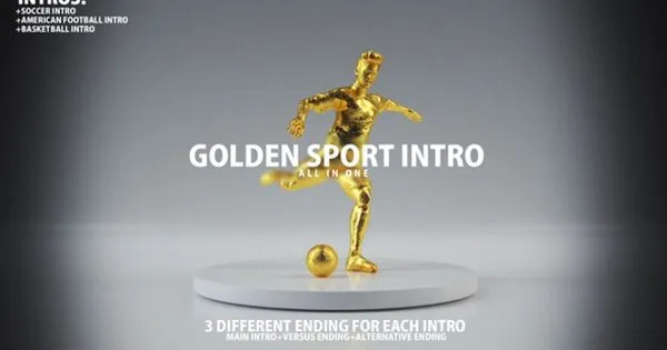 各种球类赛事杯赛介绍视频像素设计精选AE模板 Golden Sport Intro