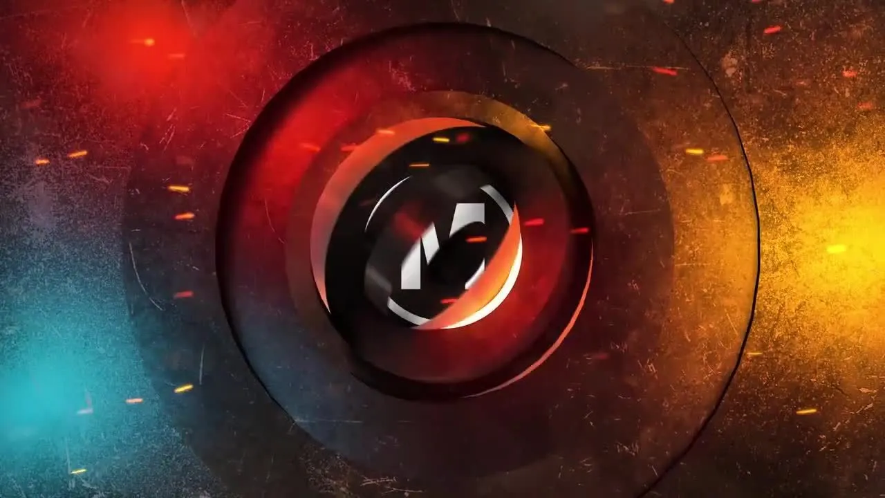 旋转3D金属环徽标像素设计精选AE模板