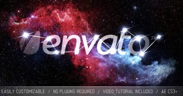 璀璨星空特效Logo演示像素设计精选AE模板 Constellation