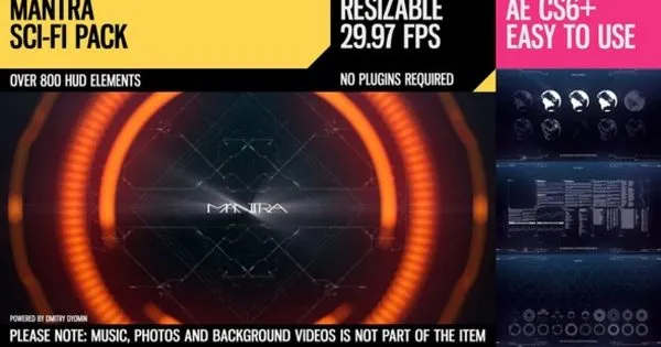 充满科幻感AE特效模板 Mantra (Sci-Fi Pack)
