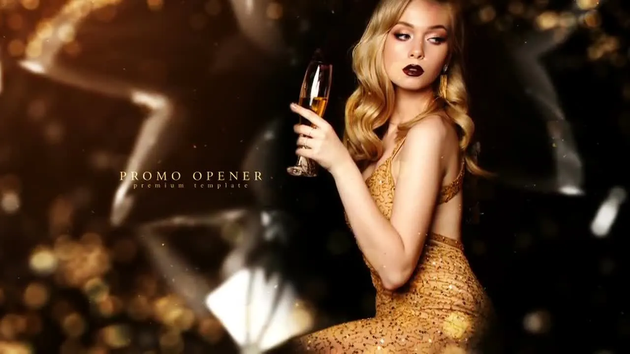 金色开场动画像素设计精选AE模板