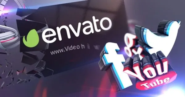 3D社交媒体动画图标视频开场像素设计精选AE模板 3D Social Media Action