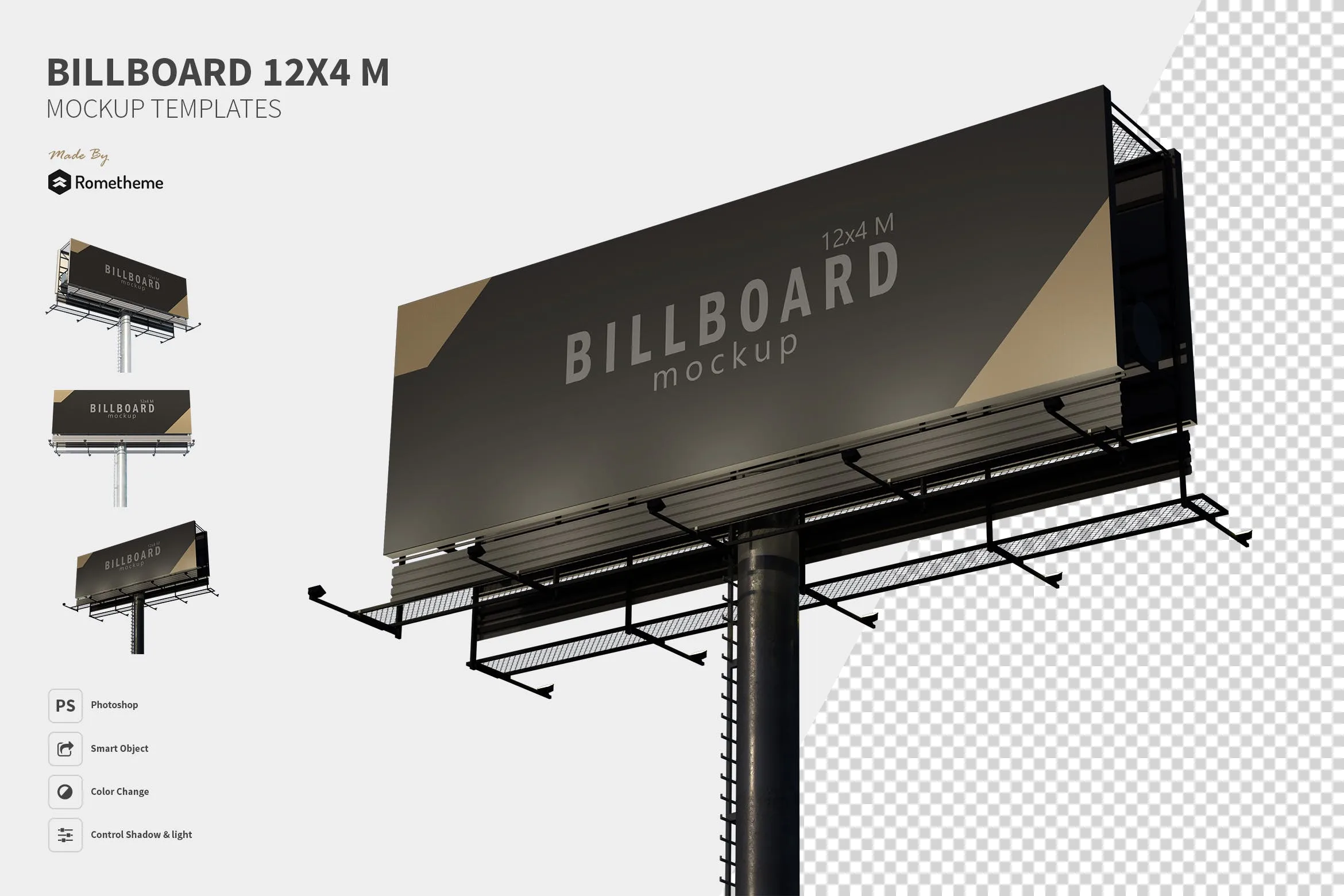 大型高速公路广告牌效果图样机像素设计精选 Billboard#8211; Mockup FH