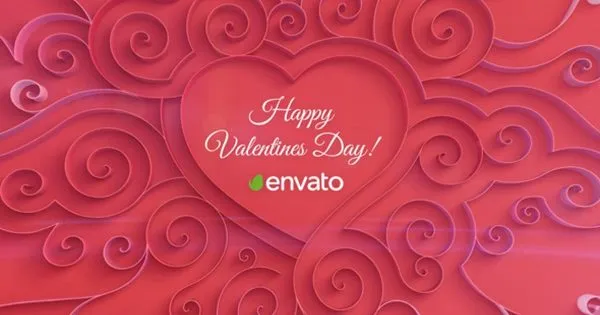 情人节婚礼婚庆影片开场像素设计精选AE模板 Quilling Heart Opener