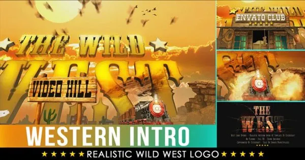 美国西部牛仔文化Logo演示像素设计精选AE模板 Western Logo#8211; West Cowboy Intro