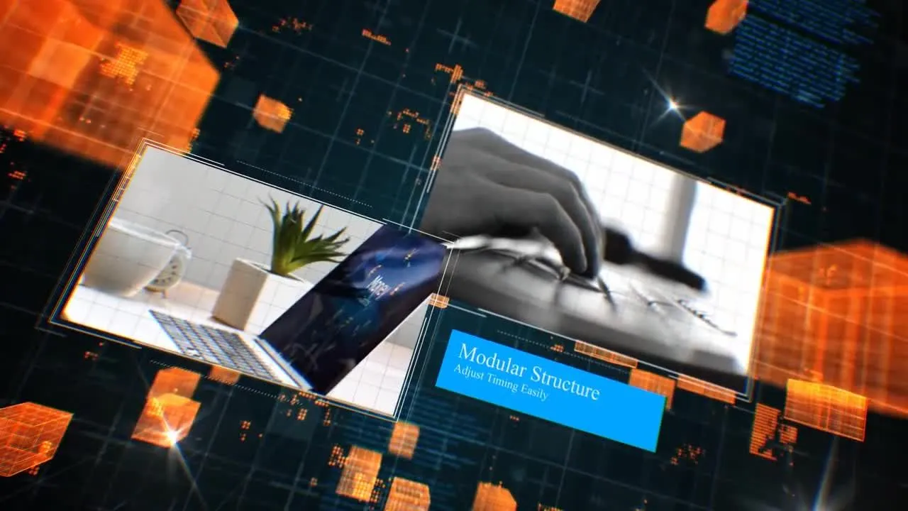 高科技幻灯片3D设计像素设计精选AE模板