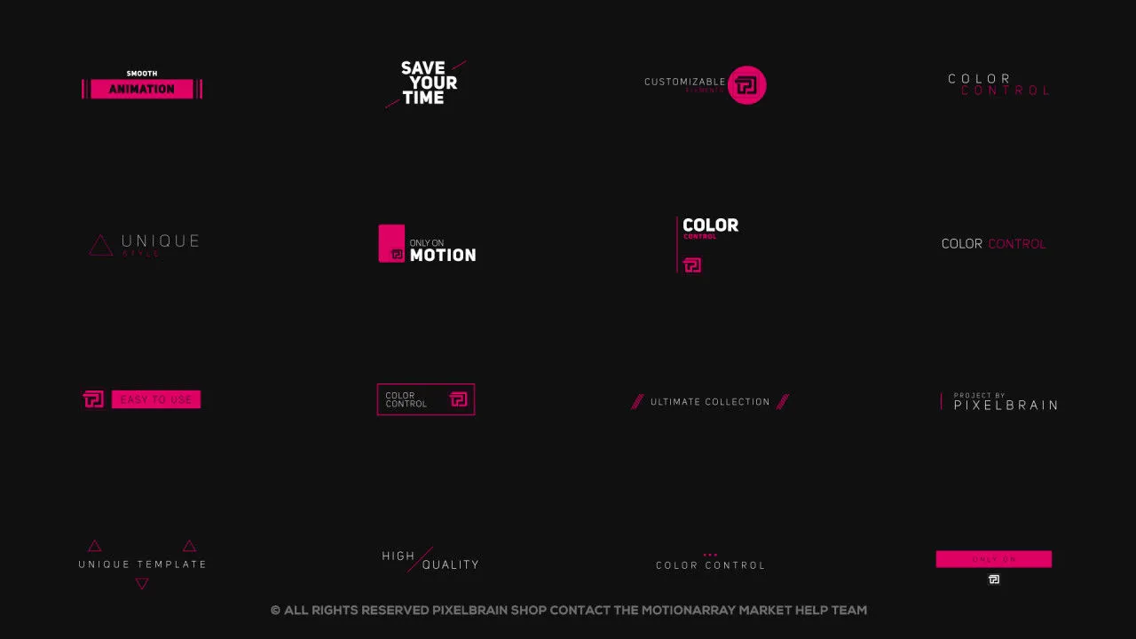 16个快速创意标题像素设计精选AE模板