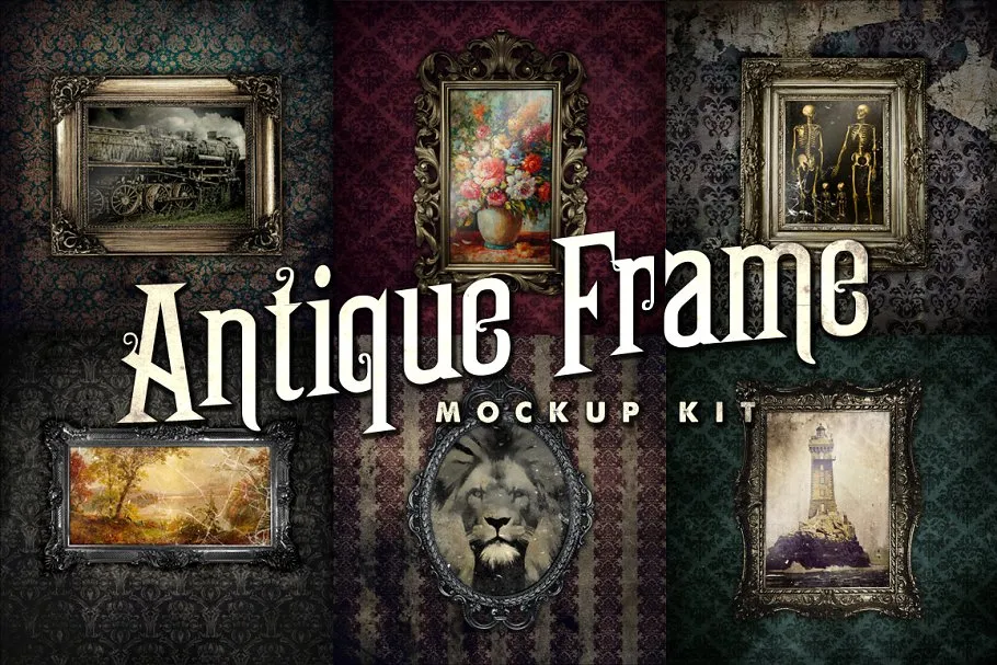 古董风格画框样机套装 Antique Frame Mockup Kit