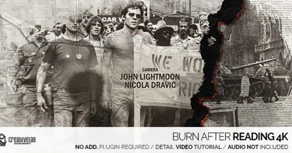 阅后即焚特效片头像素设计精选AE模板 Burn After Reading 4K