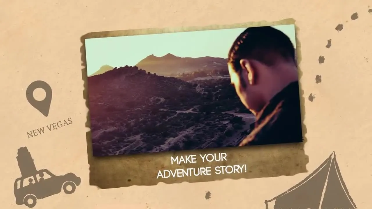 冒险风格的幻灯片图文展示像素设计精选AE模板