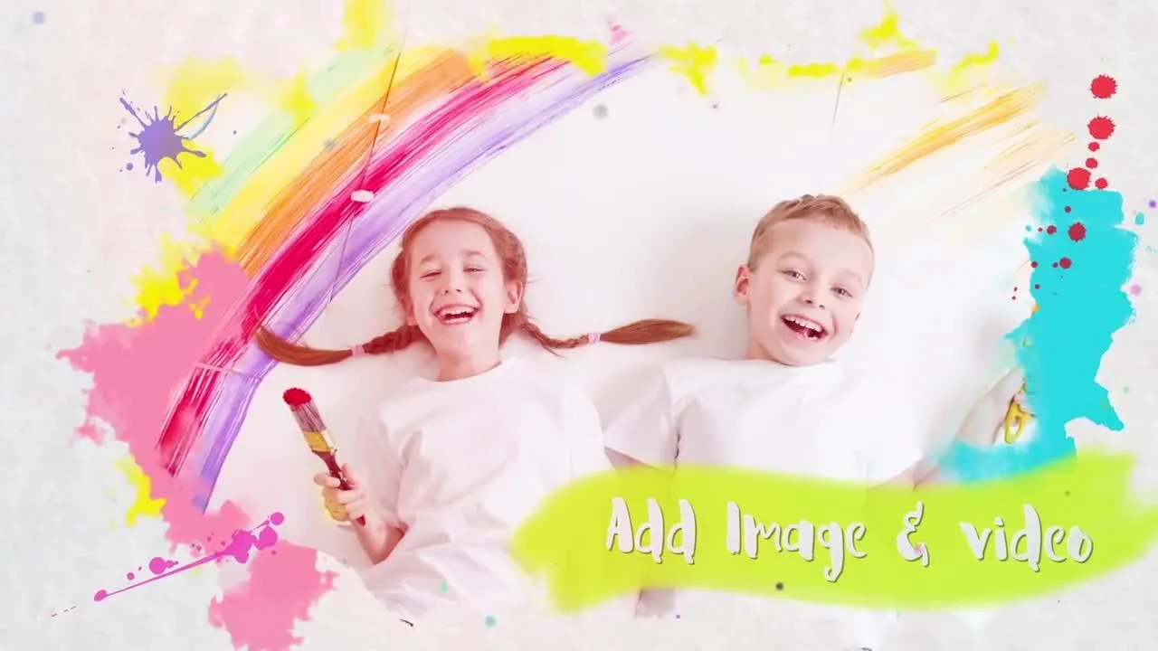 快乐儿童画廊幻灯片像素设计精选AE模板