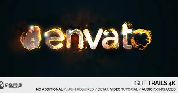 光轨迹特效Logo演示像素设计精选AE模板 Light Trails 4K