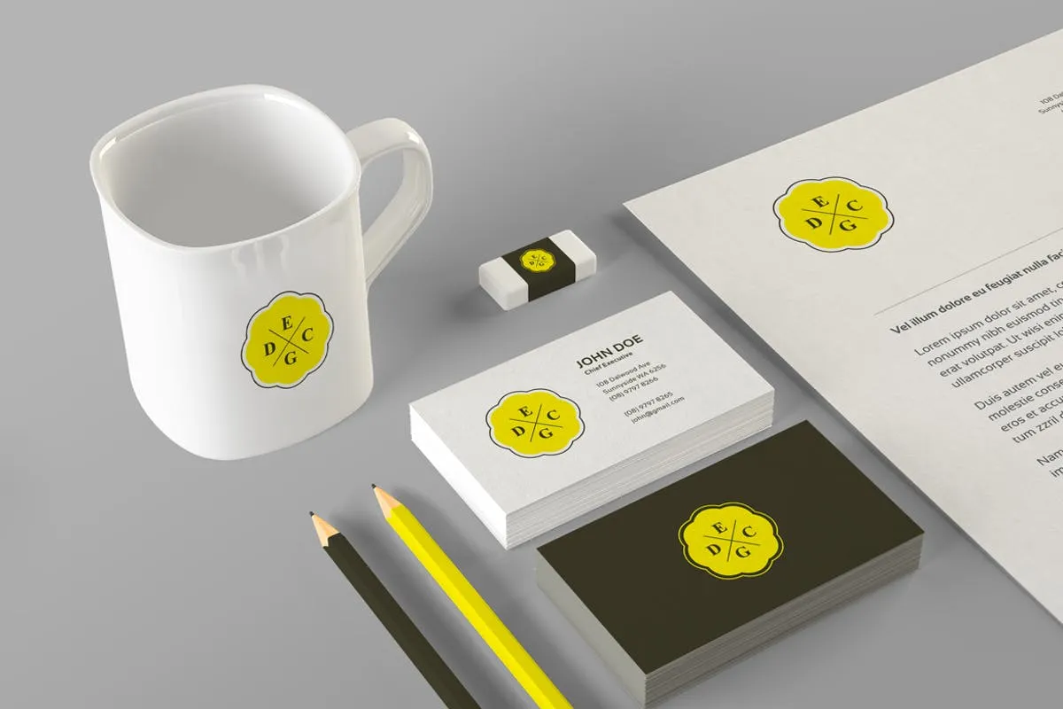 企业品牌VI演示办公室套件样机 Brand Identity Mockups V3