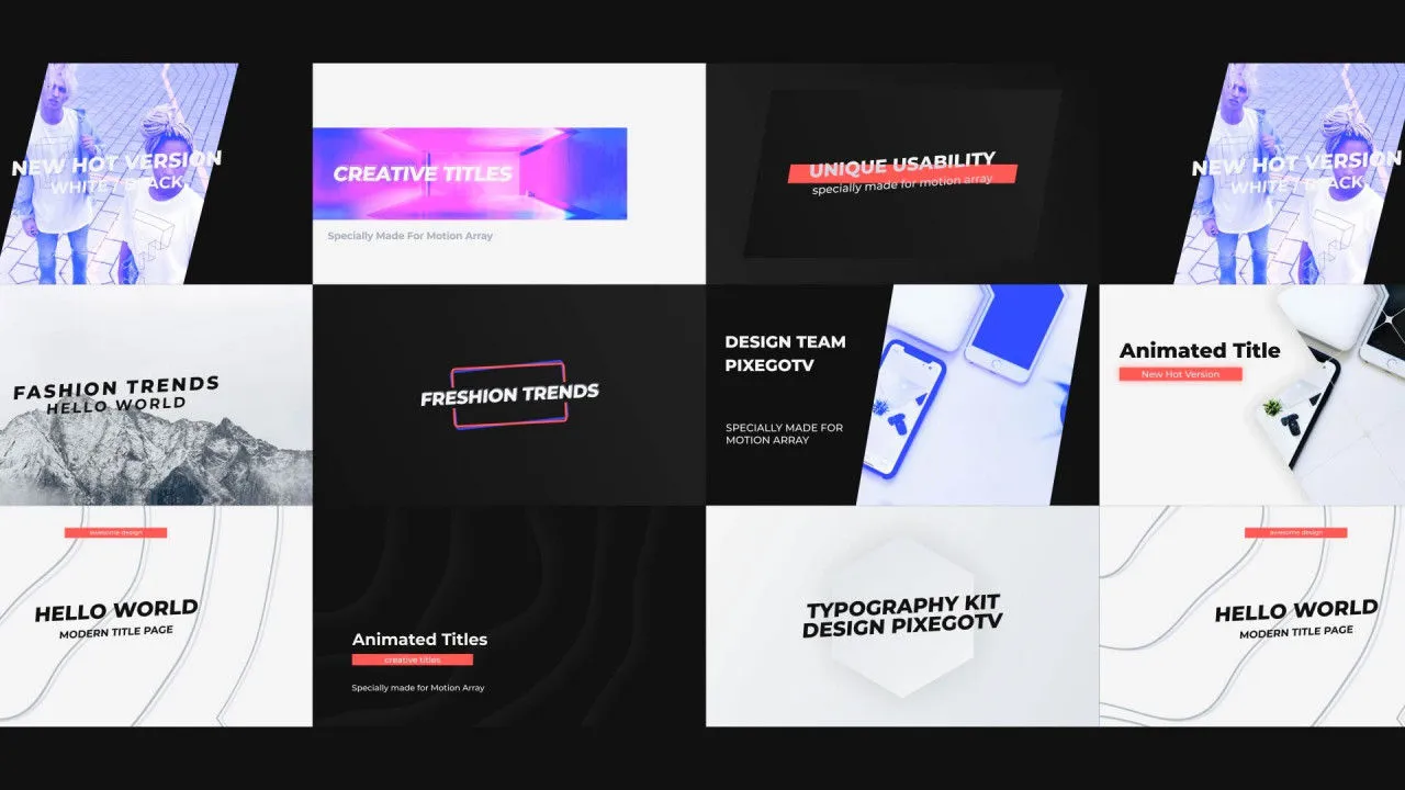 10个精美现代的全屏标题动画像素设计精选AE模板