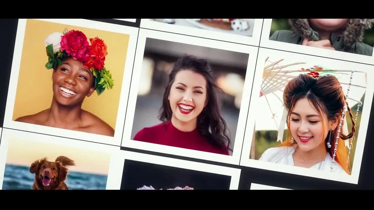 时尚优雅干净的图像拼贴展示徽标像素设计精选AE模板