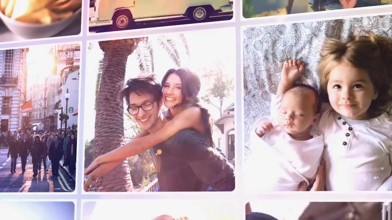 炫酷的照片墙幻灯片展示像素设计精选AE模板