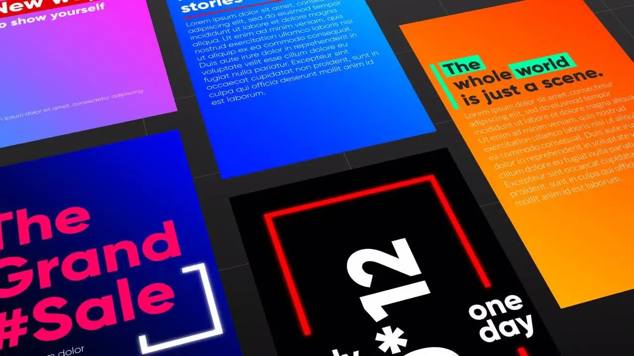 垂直竖屏排版文字动画像素设计精选AE模板