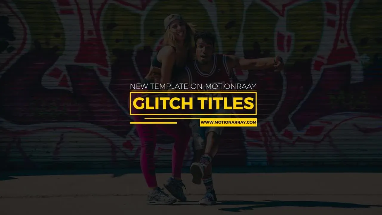 现代故障标题动画像素设计精选AE模板