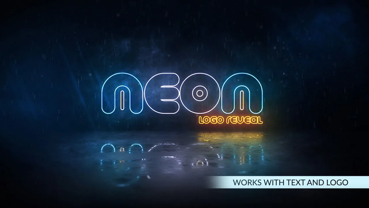 霓虹风暴徽标像素设计精选AE模板