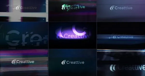 Logo视频特效像素设计精选AE模板：毛刺amp;变形 Quick Logo Sting Pack 08: Glitchamp; Distortion