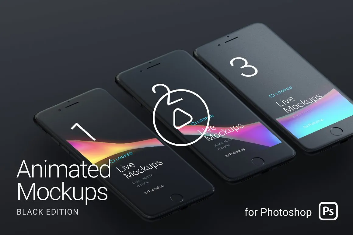 Apple设备动态样机合集[酷黑版本] Looped Animated Mockups | White