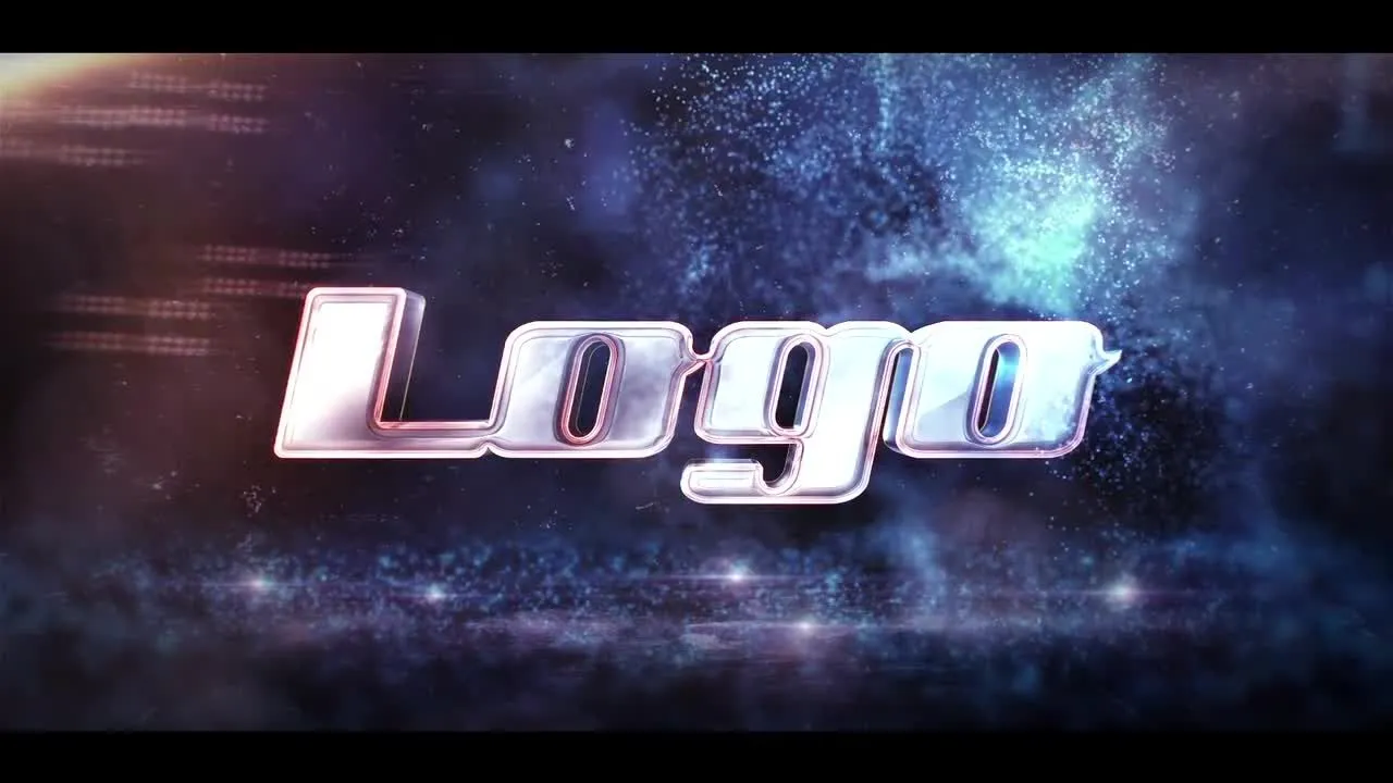 具有未来主义外观的电影粒子徽标显示像素设计精选AE模板