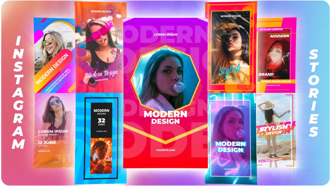 10个时尚设计的照片幻灯片展示像素设计精选AE模板