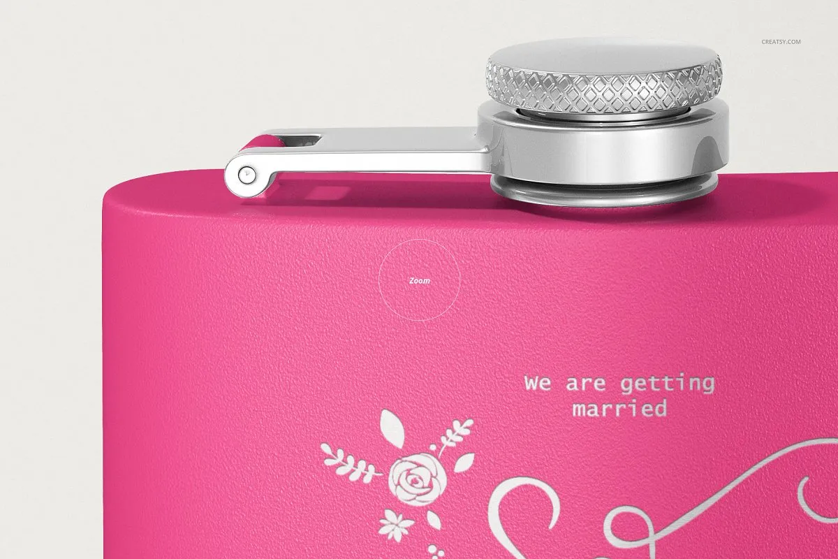 粉色涂层钢瓶包装样机展示模板