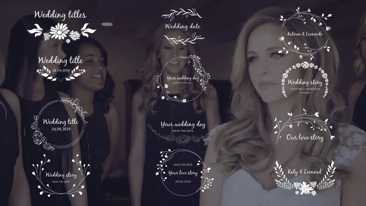 婚礼标题4k全屏动画像素设计精选AE模板