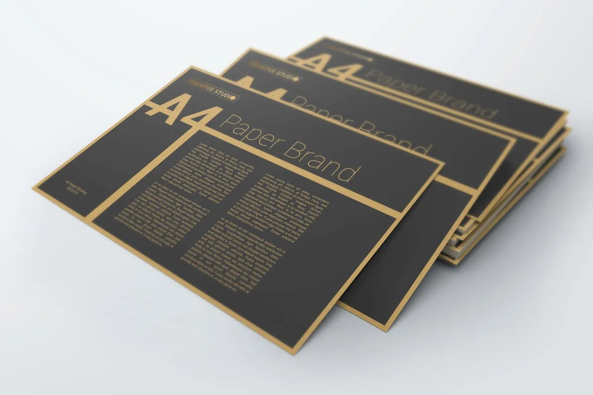 黑金A4海报/传单样机 A4 Paper /  Poster / Flyer Mockups