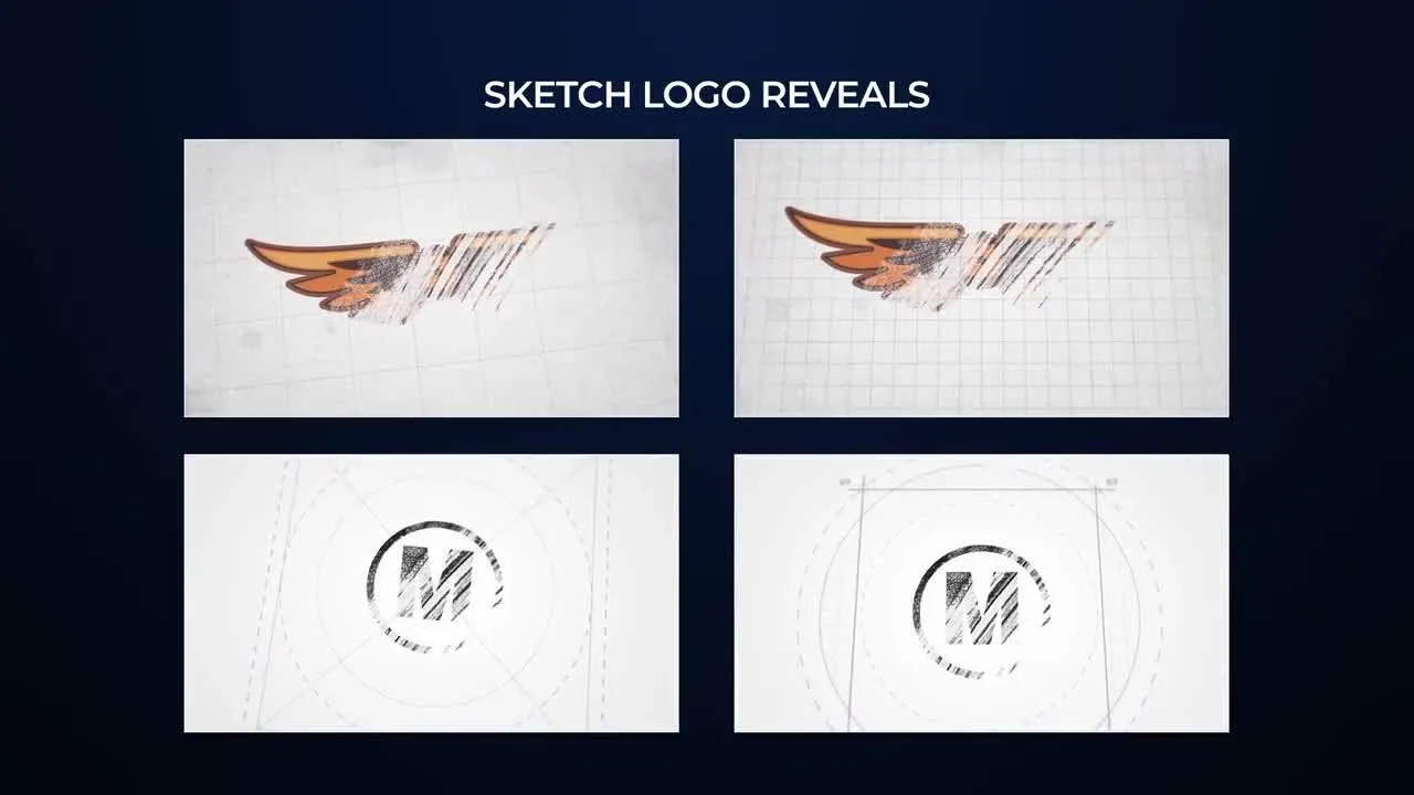 时尚简洁干净漂亮的图形标志LOGO展示像素设计精选AE模板