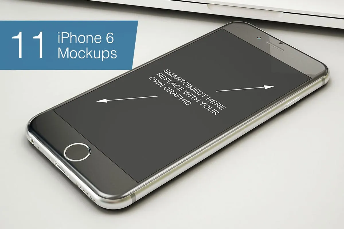 11个逼真的iphone设备样机模板 Phone Mockup#8211; 11 Poses