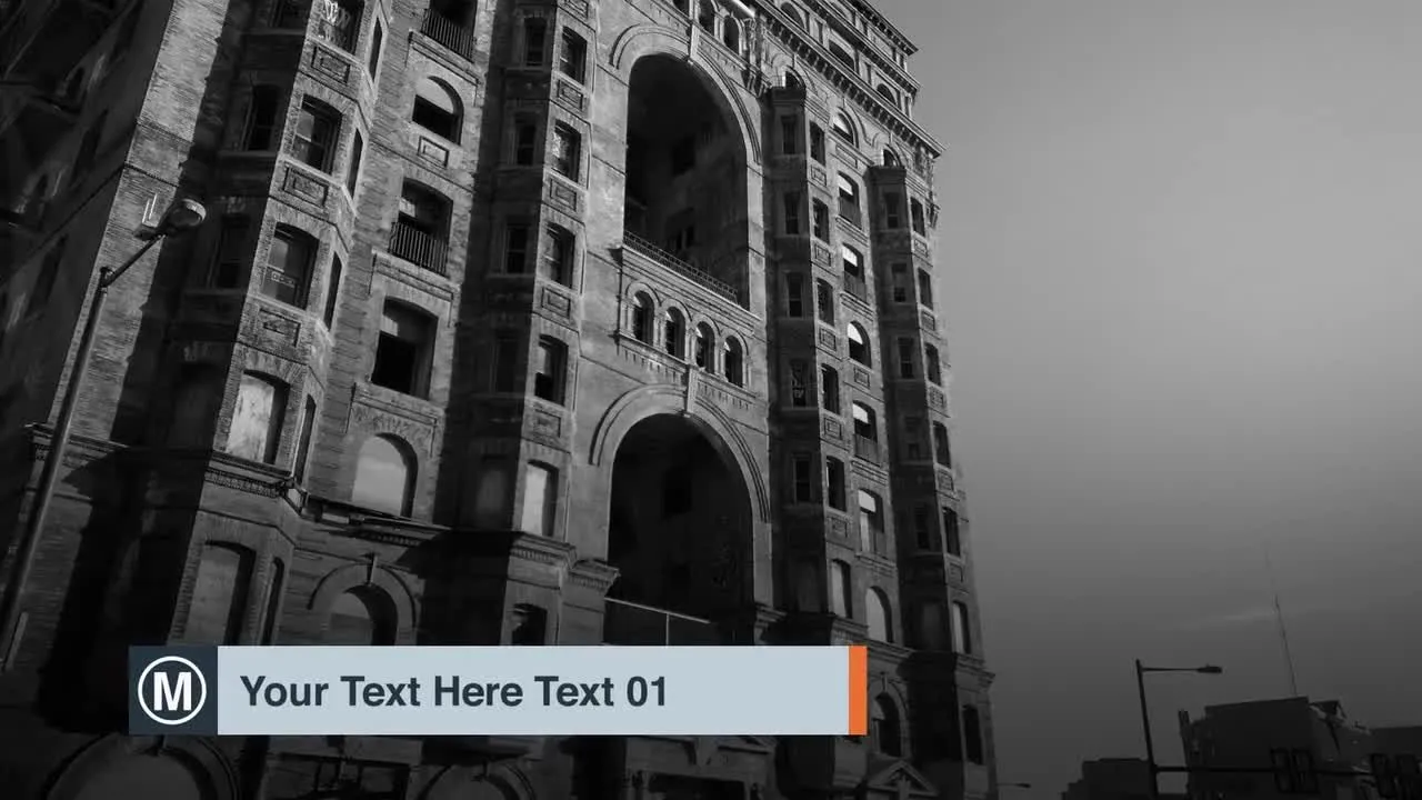 旋转三分之一文本标题像素设计精选AE模板