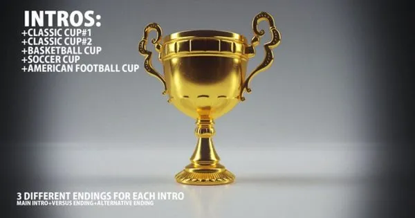 体育竞技奖杯介绍视频像素设计精选AE模板 Solid Sport Trophy Intro (Opener)