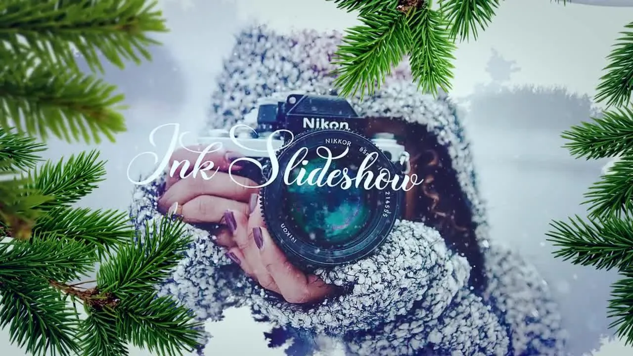 节日快乐墨水幻灯片像素设计精选AE模板