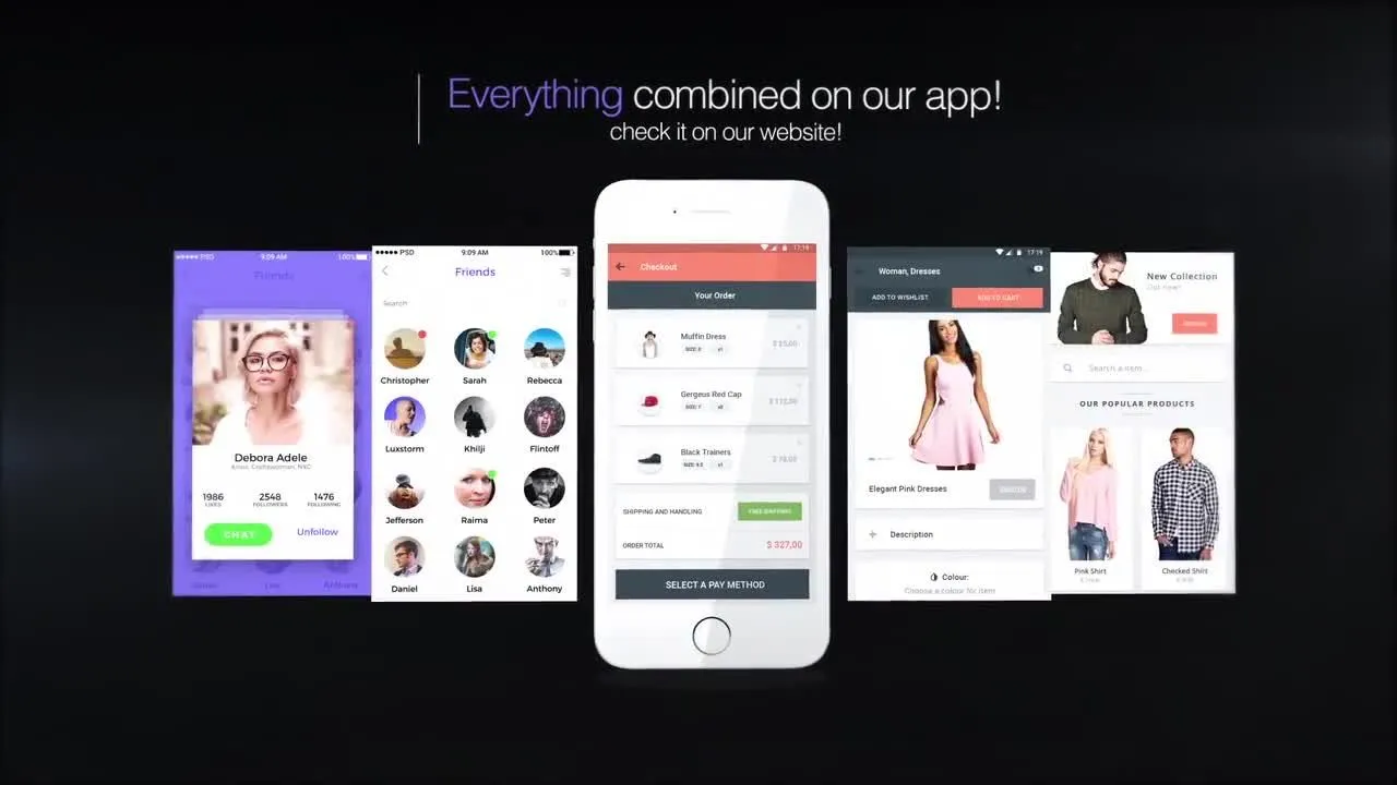 应用程序推广工具包像素设计精选AE模板