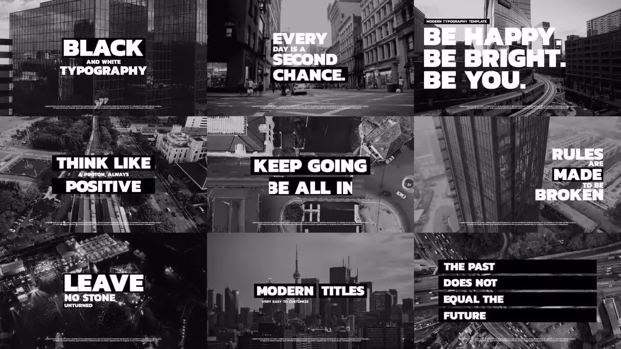 9个动态动画黑白字体像素设计精选AE模板