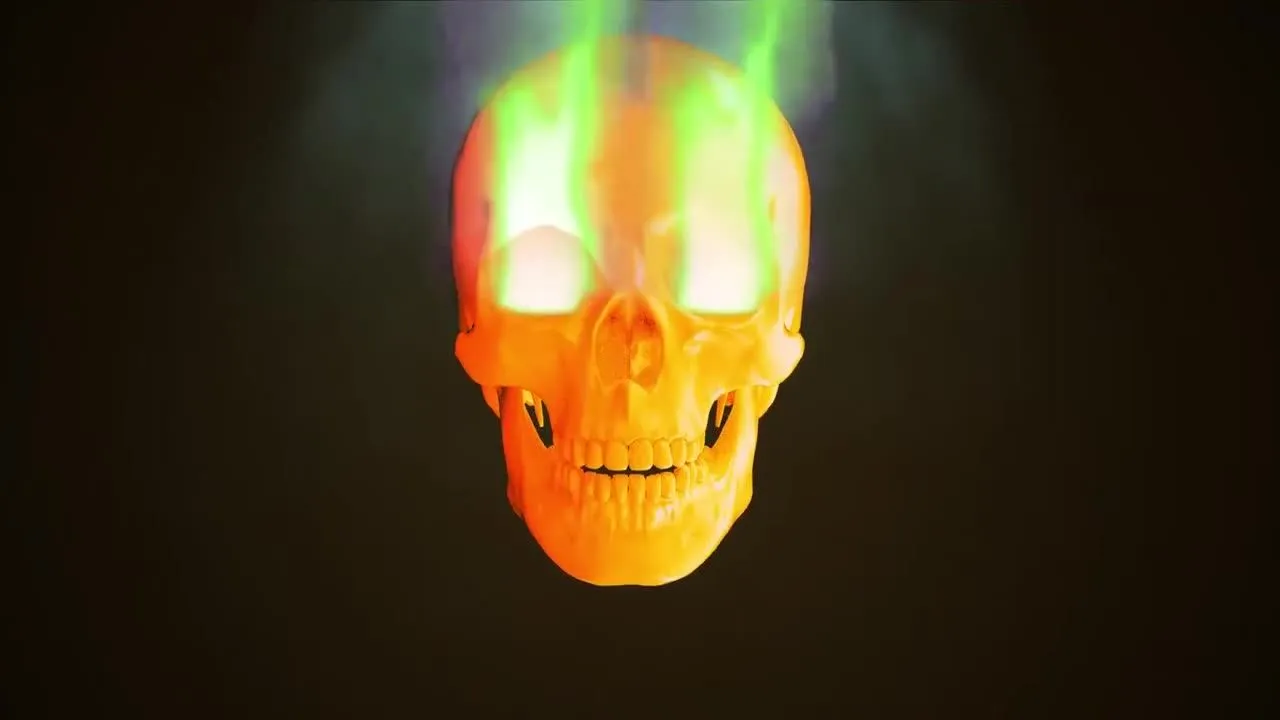 火焰头骨徽标像素设计精选AE模板