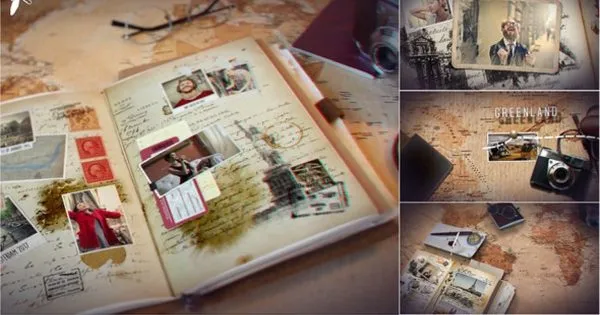 复古风格旅游节目片头特效像素设计精选AE模板 Vintage Travel Journal