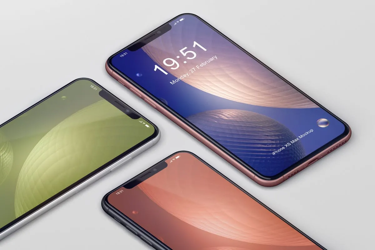 高品质的iPhone XS Max智能手机样机模板 Phone XS Max Mockup