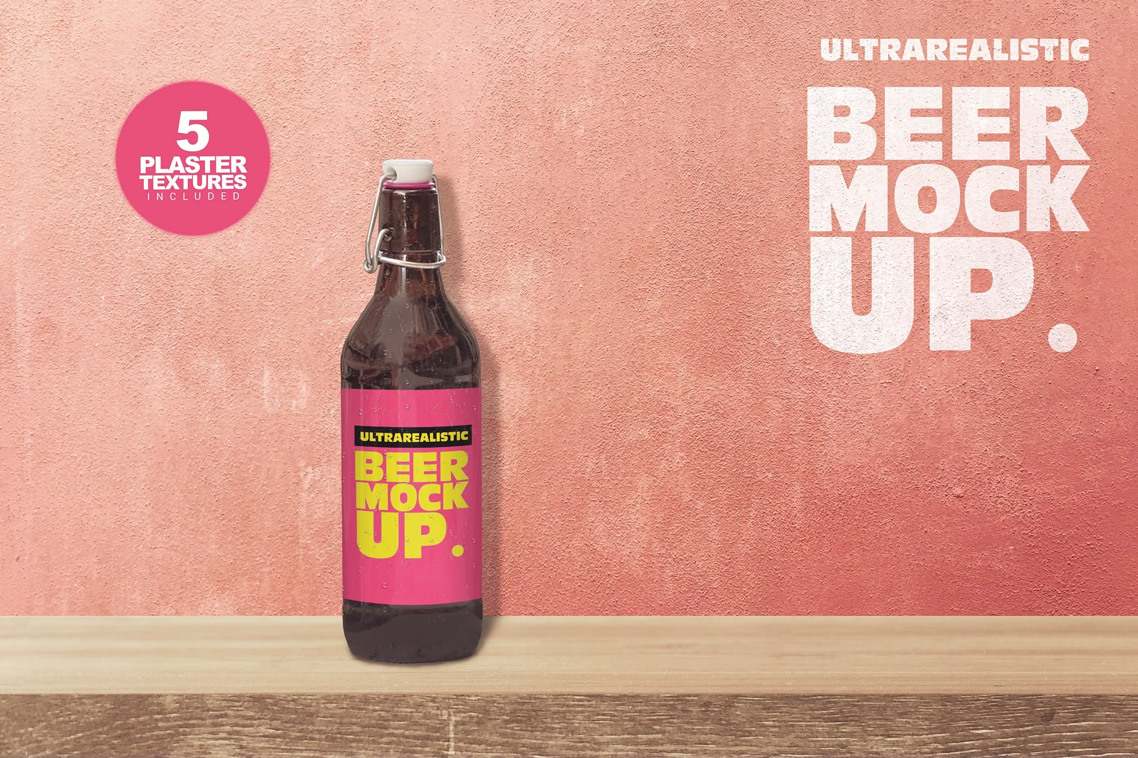 手拉盖50cl啤酒酒瓶外观设计效果图像素设计精选 Shelf 50cl Bottle Beer Mockup