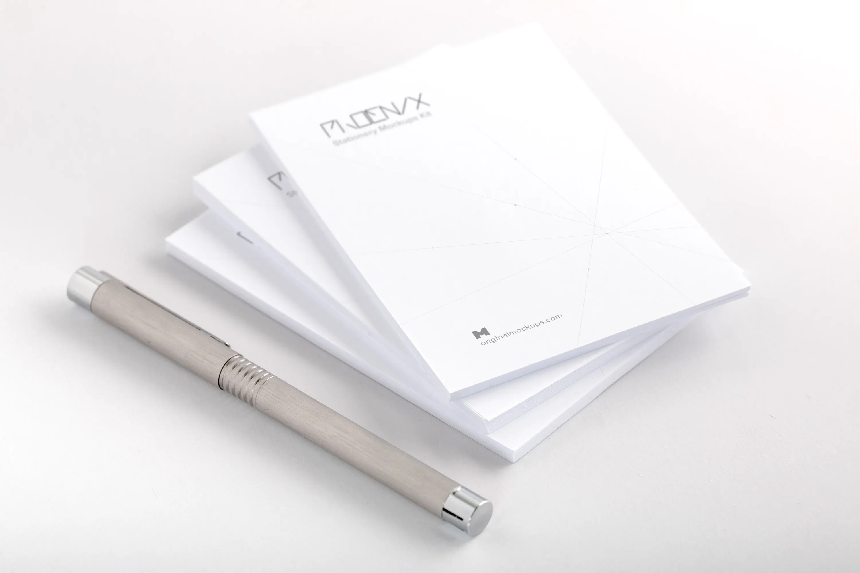 备忘录记事本封面设计效果图样机模板 Stack of Memo Mockup