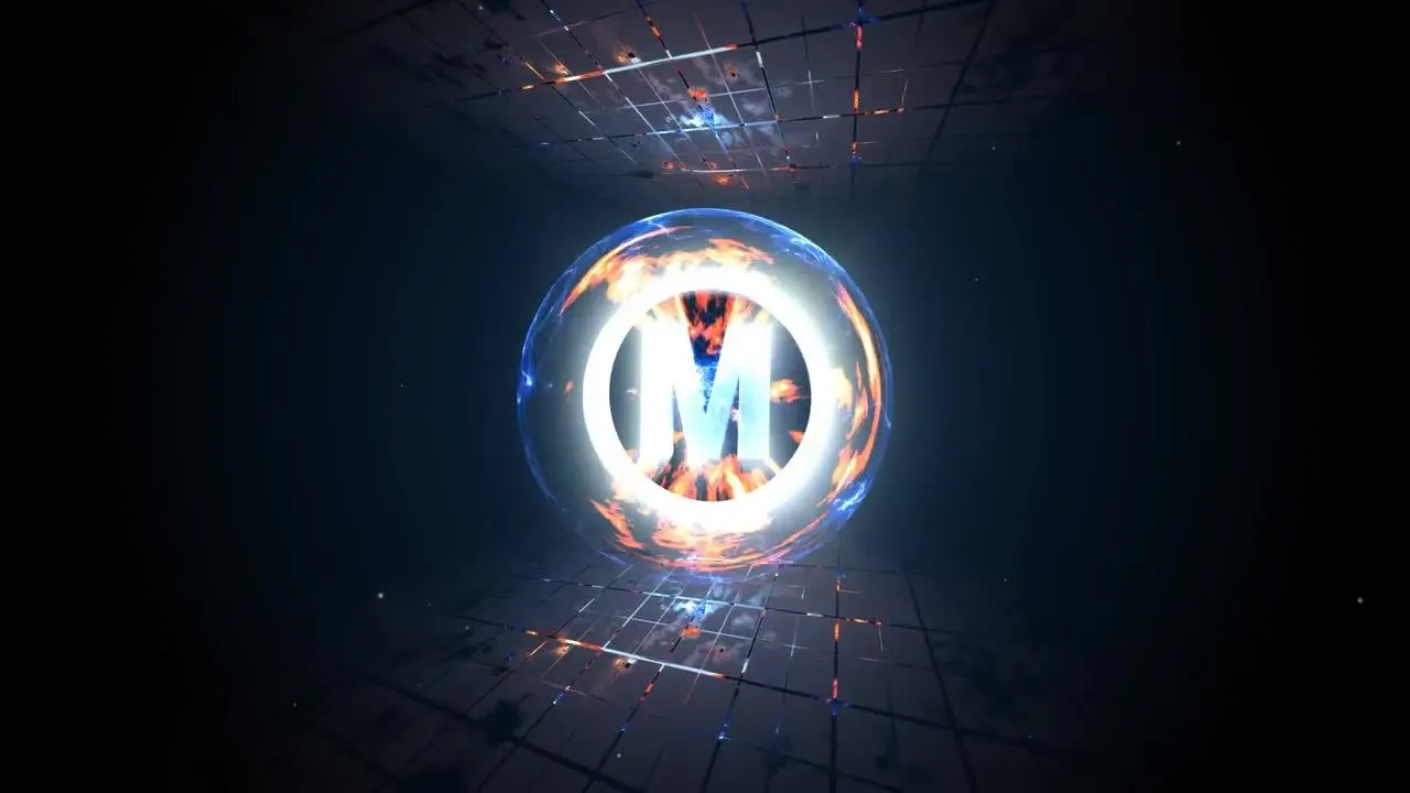 能量球徽标显示像素设计精选AE模板